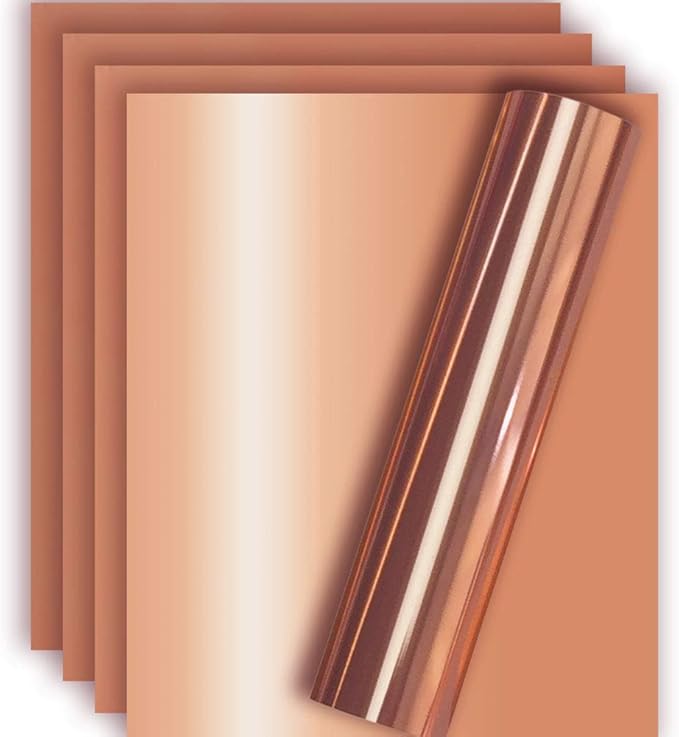 Rose Gold Metallic Foil HTV Heat Transfer Vinyl for Tshirt and Apparel
