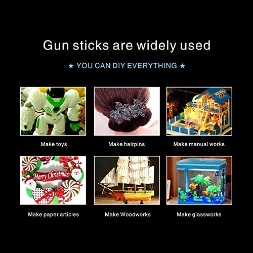 Hot Glue Sticks,Full Size,8" Long x .43" Diameter,30 Counts,Clear,for Large Hot Glue Guns