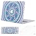 MOSISO Compatible with MacBook Air 13 inch Case (Models: A1369 & A1466, Older Version 2010-2017 Release), Plastic Pattern Hard Shell Case & Keyboard Cover & Screen Protector, Purple Mandala