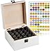 Beautifully Designed Essential Oil Storage Box 25 Bottle - Holds 5-15ml & 10ml Roller Bottles - Free Roller Bottle Opener & 192 Essential Oil Labels