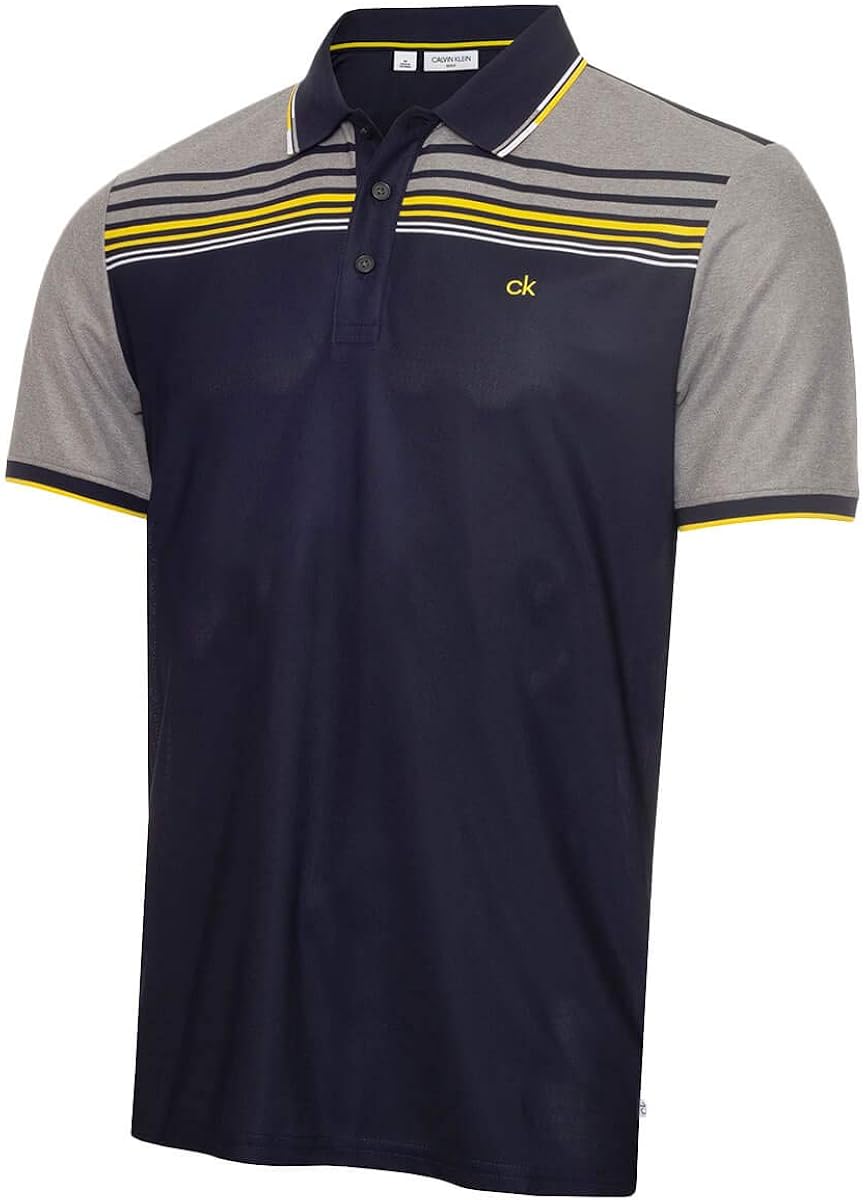 Calvin Klein Mens 2021 Nelson Lightweight Wicking UV Protection Golf Polo Shirt: Amazon.co.uk 