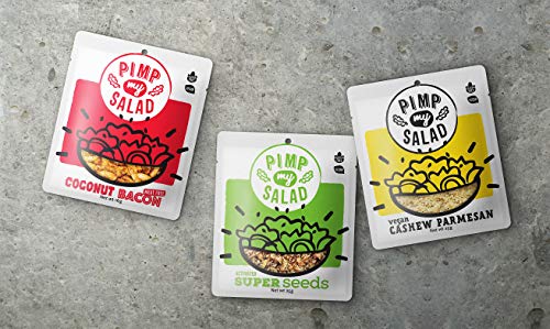 PIMP MY SALAD Cashew Parmesan, Coconut Bacon, Super Seeds | Keto, Gluten Free, Paleo, Dairy Free | Crunchy Meal & Salad Toppings Made with Whole Food Ingredients | 12 Single Serve Packets