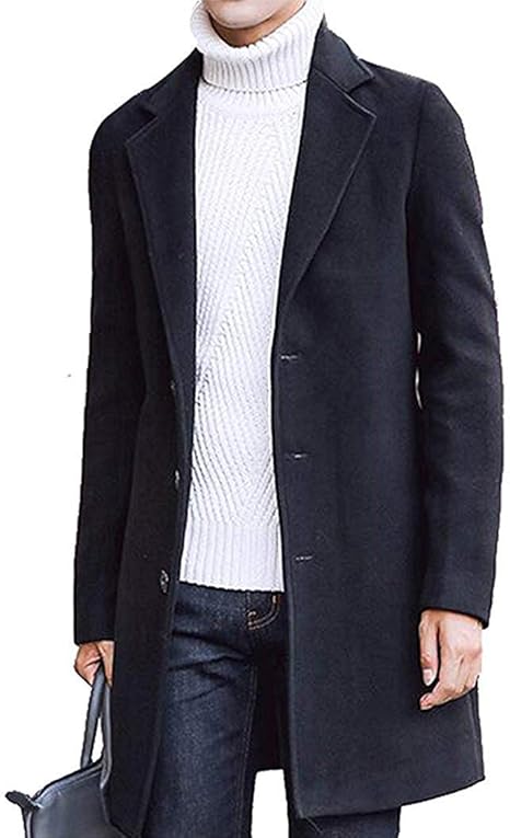 Amazon Yunping メンズ メルトン コート チェスターコート 暖かい ロング丈 アウター 秋冬 コート ジャケット 通販