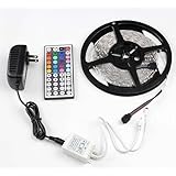 eBoTrade 5M/16.4 Ft SMD 3528 RGB 300 LED Color Changing Kit with Flexible Strip Light+44 Key IR Remote Control+ Power Supply