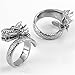 JOVIVI® Stainless Steel Gothic Punk Cool Winding Dragon Mens Biker Ring Gift, Color Silver, US 9-12