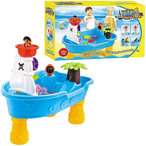 Pirate Ship Water Table For Kids Toddler Pirate Ship Sand Water Table Detachable Legs Scoop Cup And Buckets Indoor And Outdoor Kids Toy Set