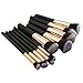 Beauty Kate Professional 10pcs Premium Synthetic Kabuki Makeup Brush Set Foundation Blending Cosmetic Brushes Essential Kit (Black + RoseGolden)