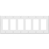 ENERLITES 6-Gang White Decorator Light Switch Outlet Wall Plate Cover | 1 Pack, Size 4.50" x 11.81", Fits light switch/outlet/receptacle, Gloss Finish, Unbreakable Polycarbonate, UL Listed