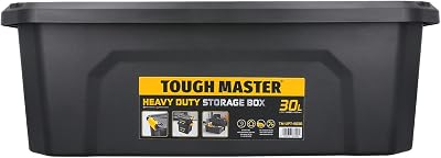 TOUGH MASTER 30L Storage Box Medium Durable Plastic Reinforced Lid Secure