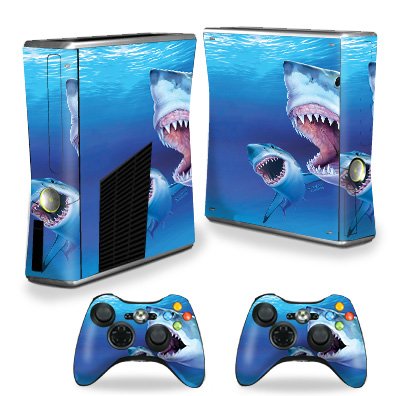 MightySkins Skin Compatible with X-Box 360 Xbox 360 S Console - Great Whites |…