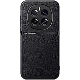 Kepuch Case Compatible for Honor Magic 7 Pro - Litchi Grain Magnetic Holder Built-in Metal Plate Cover Bumper - Black