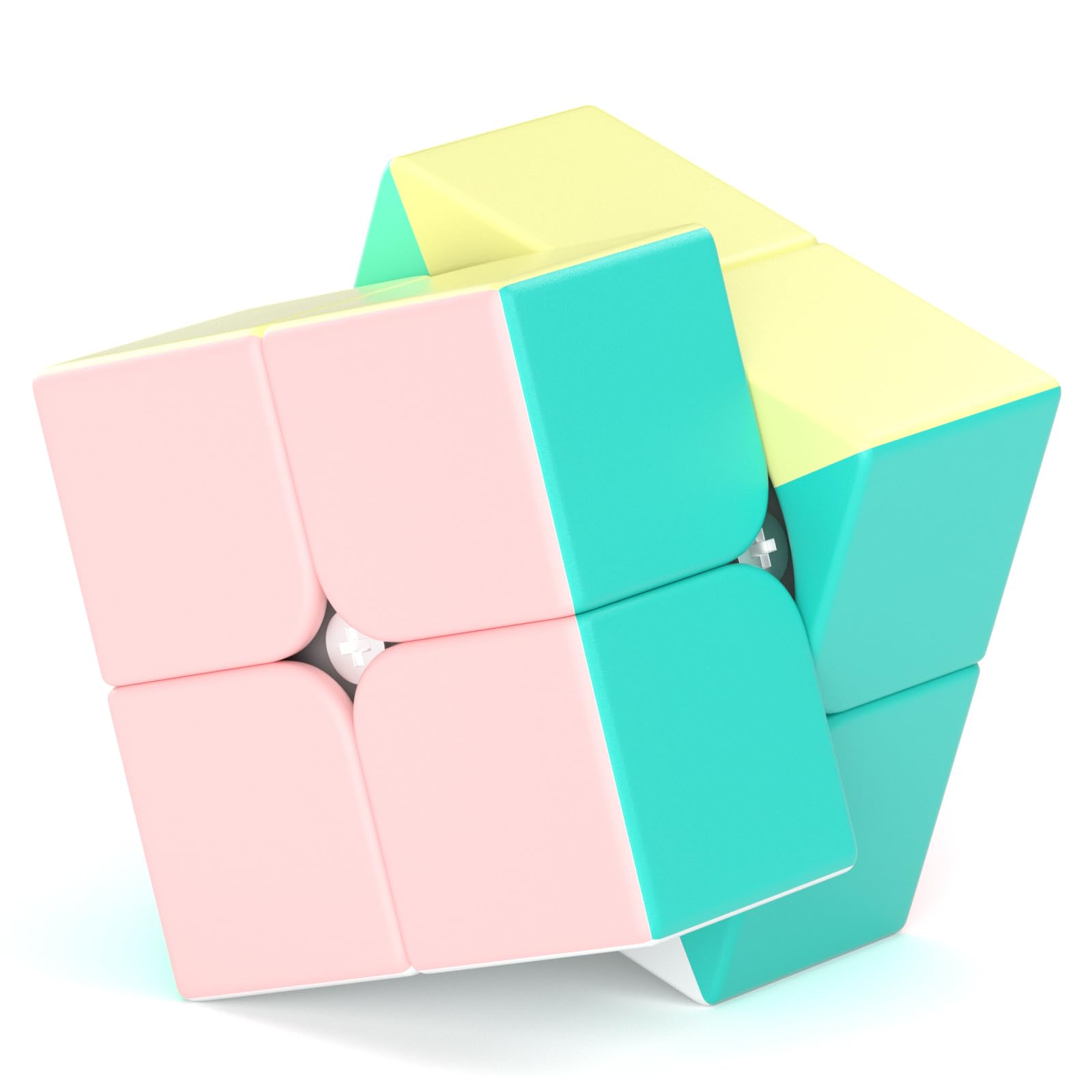 ROXENDA Speed Cube-2x2x2 Stickerless Magic Cube Macaron Vivid Color Fast Cubing for Classroom Training Puzzle Toy Cube for Kids Adult
