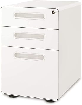 Amazon Com Devaise 3 Drawer Mobile File Cabinet With Anti Tilt Mechanism Legal Letter Size White Office Products