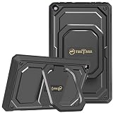 Fintie Shockproof Case for All-New Amazon Fire HD 8 (7th and 8th Generation Tablets, 2017 and 2018 Releases) - [Tuatara Magic Ring] [360 Rotating] Multi-Functional Grip Stand Carry Cover, Black