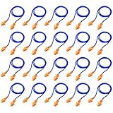 Bememo 20 Pairs Corded Ear Plugs Reusable Silicone Earplugs Sleep Noise Cancelling for Hearing Protection (Blue)