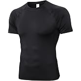 LEICHR Men's Compression Shirts Short Sleeve Athletic Workout T-Shirt for Running Gym Training Quick Dry Base Layer Top