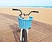 Colorbasket Front Handle Bar Junior Bike Basket, Water Resistant, Leather Straps, Light Blue