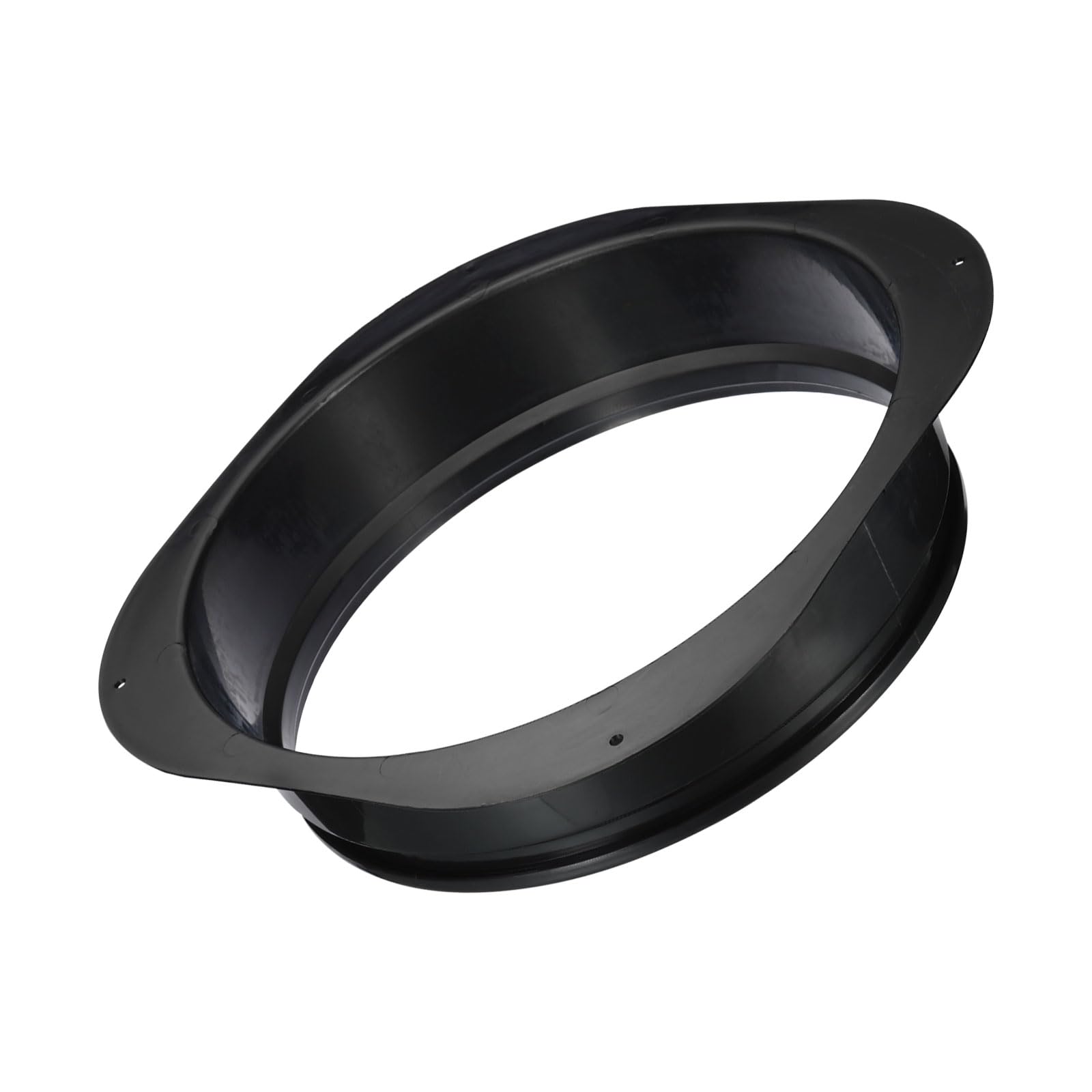 Photo 1 of WorkBless Duct Connector Flange 12", Dryer Vent Wall Plate Square to Round Straight Ducting Plate for Air Heating Cooling Ventilation Exhaust Fan, Black