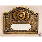 Campanello Porta In Ottone Massiccio | Placca Pulsante Esterno | Stile Classico | 11.8x9.2cm