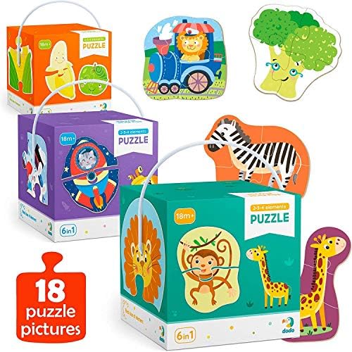 Toddler Jigsaw Puzzles for Kids Ages 1 2 3 with Animals Fruits