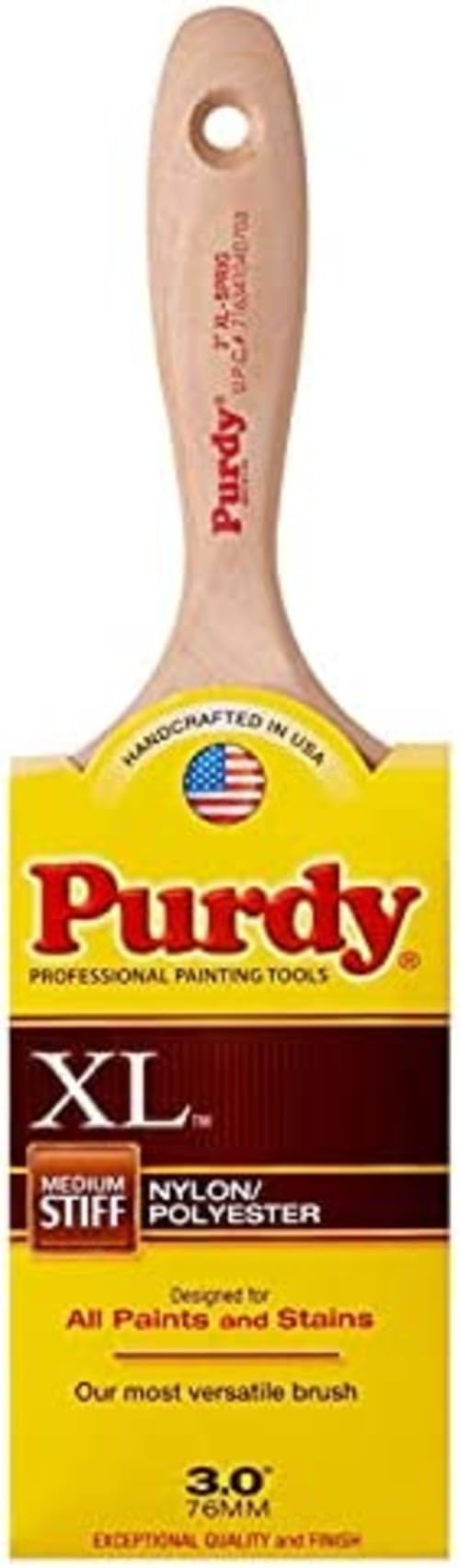 Purdy XL Sprig Nylon/Polyester Brush Flat Trim, Blend, Wood, 3"