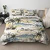 ARIGHTEX 3 Piece Bedding Comforter Set Tropical Beach Palm Tree Print Reversible Bedding Duvet Sets Ultra-Soft All… 51aDC6f3WjL