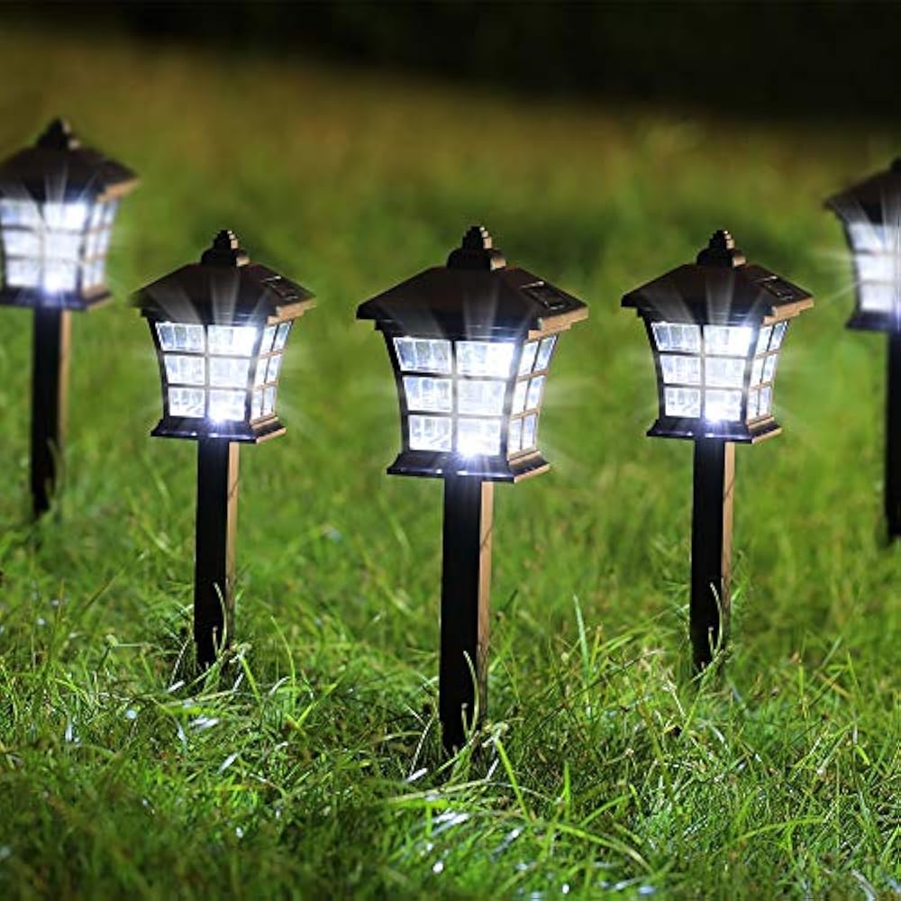 Twinkle Star 6 Pack Solar Pathway Lights Outdoor Garden Powered
