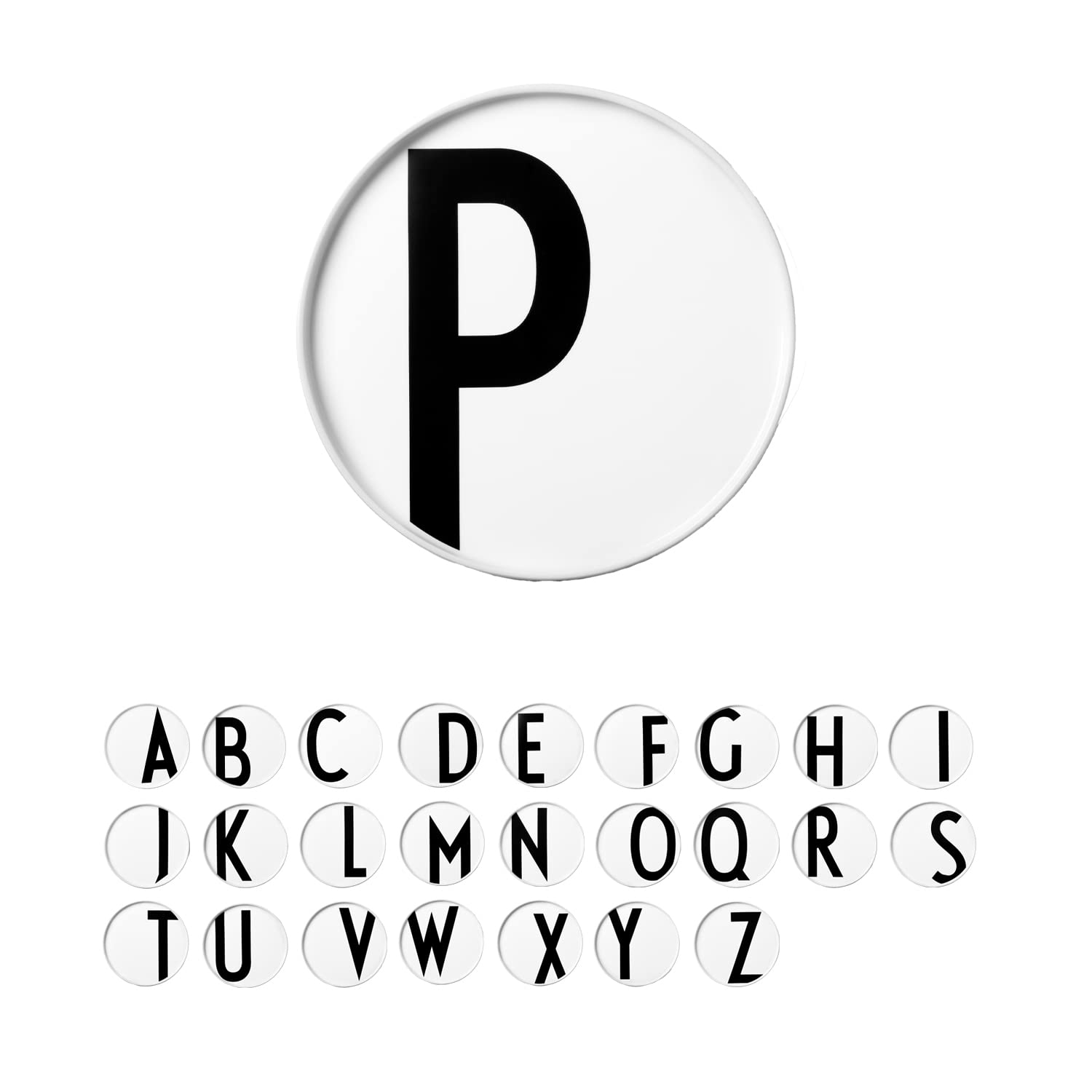 Design Letters Porcelain Plates (A-Z) | Ideal Gifts for Women, Men | White Plates for Table Decoration | Dinner Plates Dishwasher, Microwave Safe | Decorative Plate Designed in Denmark | Initial Plate