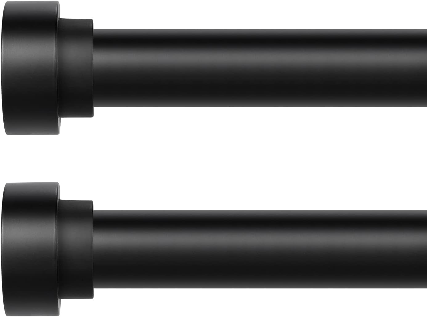 Window Treatment Hardware - Black Curtain Rods for Windows 48 to 84 Inch(4-7Ft)2 Pack,1 Inch Diameter Heavy Duty Curtain Rods, Ceiling & Wall Mount Window Rods Set,Matte Black Modern Telescoping Drapery Rods for Indoor&Outdoor