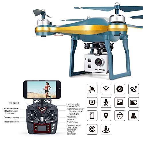 GPS Return Home Drone, 2.4Ghz 4CH RC Quadcopter WiFi FPV 720P Wide Angle HD Camera Altitude Hold