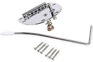 Alnicov Steel Guitar Bridge Tailpiece with Whammy Bar Screws for Mustang and Jazzmaster Guitar Repaclement,Left Hand