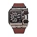 Oulm 3364 Brand Original Rectangle Unique Design Men Wristwatch Wide Dial Leather Strap Quartz Watch + in Stock
