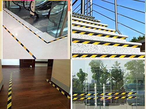 Black and Yellow Floor Marking Tape,Self-Adhesive Flagging Safey Warning Caution Duct Tape for Boundaries and Hazardous Areas(50 Yards x1.88 Inches)