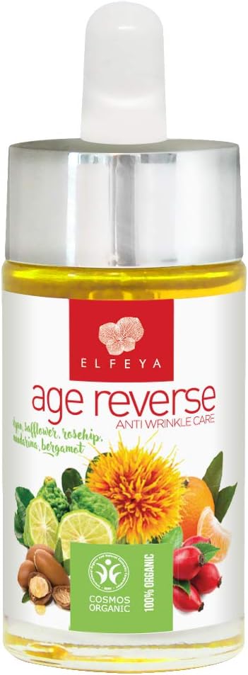 Elfeya Cosmetics Age Reverse Anti-wrinkle Face And Neck Serum. 100% Organic Anti Aging Serum For Face And Neck. Helps Reduce The Appearance Of Puffiness