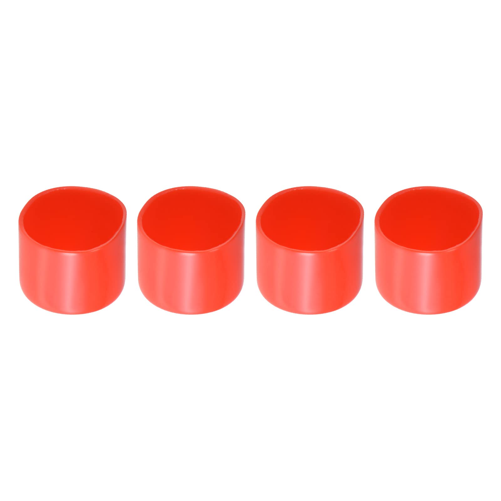 Rebower Screw Thread Protector Cover Rubber End Caps, [for Screw, Bolt] - 40mm ID/Red/4 Pcs
