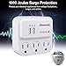 DEWENWILS Multi-Plug outlet wall adapter with 2 USB Charging Ports and Phone Holder, Surge Protector 3 Outlet Wall Adapter for Home/Travel/GFCI Use, UL Listed, White