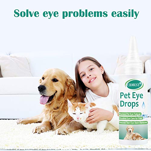 CIDBEST Cat ＆Dog Eye Drops, Eye Wash for Dogs, Pet Eye Care, Relieve Pet Eye Fatigue, PainFree