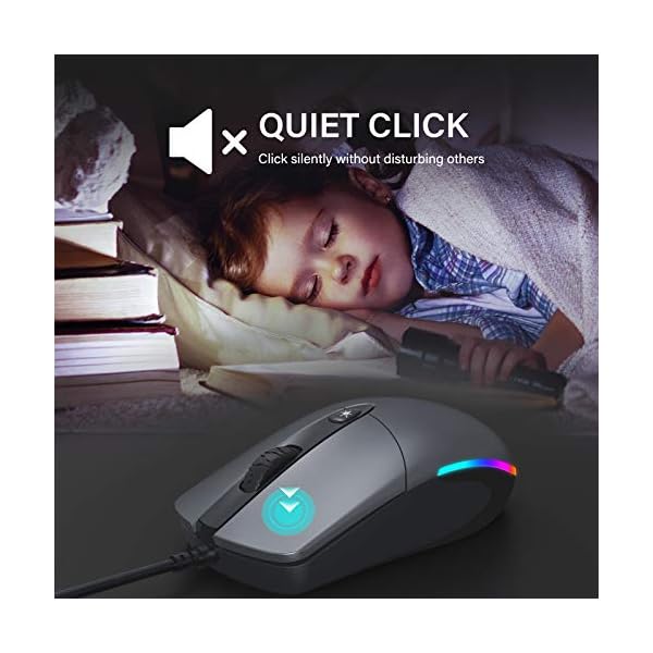 Wired-Mouse-Jelly-Comb-Optical-Gaming-Mice-with-Silent-Clicking-and-RGB-Backlight-for-PC-Computer-Laptop-1600-DPI-Black-and-Dark-Grey Wired Mouse, Jelly Comb Optical Gaming Mice with Silent Clicking and RGB Backlight for PC Computer Laptop, 1600 DPI…