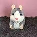 Electronic Mimicry Talking Hamster Toys - Soft Stuffed Pet Mouse Funny Plush Interactive Toy For Kids Toddler Adults Lovers, Speak It Out Game Voice Recorder Toy Best For Birthday, Xmas(Grey)