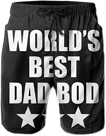 Mens Fashion Quick Dry Boardshort World's Best Dad Bod Casual Shorts