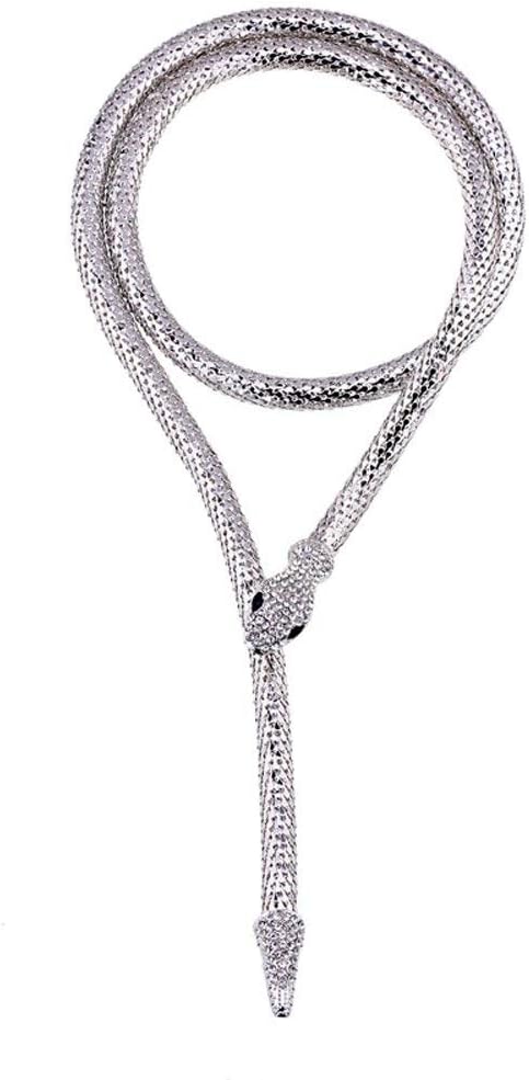 OUMOU Flexible Bendable Snake Jewelry Necklace Gothic Magnetic Choker Necklace - Versatile Can be Used as Waistband Bracelet