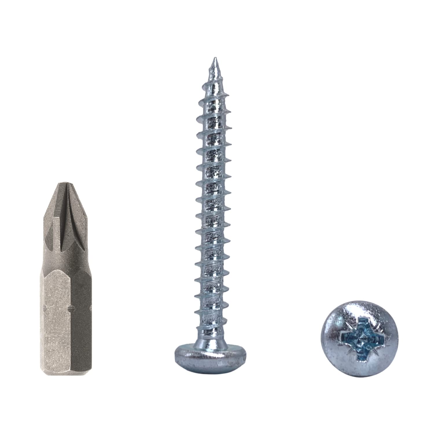 (Pack of 30 pcs) DIN 7981 Zinc Plated Steel 5.0 x 40 mm Wood Screws, Chipboard Screws with Pan Head, Universal Pozi-Drive Screw, PZ Fully Threaded (30, 5.0 x 40 mm)