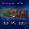 Wired Keyboard, WisFox USB Backlit Keyboard with 105 Keys for Windows 2000/XP/Vista/7/8/10, Full-Size Illuminated…