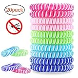 YHmall 20 Pack Mosquito Repellent Bracelets, Waterproof Outdoor Deet-Free Band, Bug & Insect Protection 100% Nature for Kids & Adults (20 Pack)