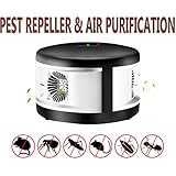 Pest Mouse Repeller, Ultrasonic Pest Control Repellent with 5 Waves Anion Air Purification for Family,Restaurant,Office-Black
