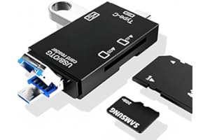 6 in 1 SD Card Reader with USB3.0, Type-C, Micro USB, Memory Card Adapter for SD, TF, USB Adapter for Phone, Tablet, Computer