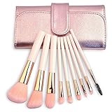 Mooxury Professional Synthetic Kabuki Makeup Brush Set with Case - Powder,Eyeshadow,Eyebrow,Lip,Eye Lash,Contour & Foundation Make Up Brushes - 9 Pcs