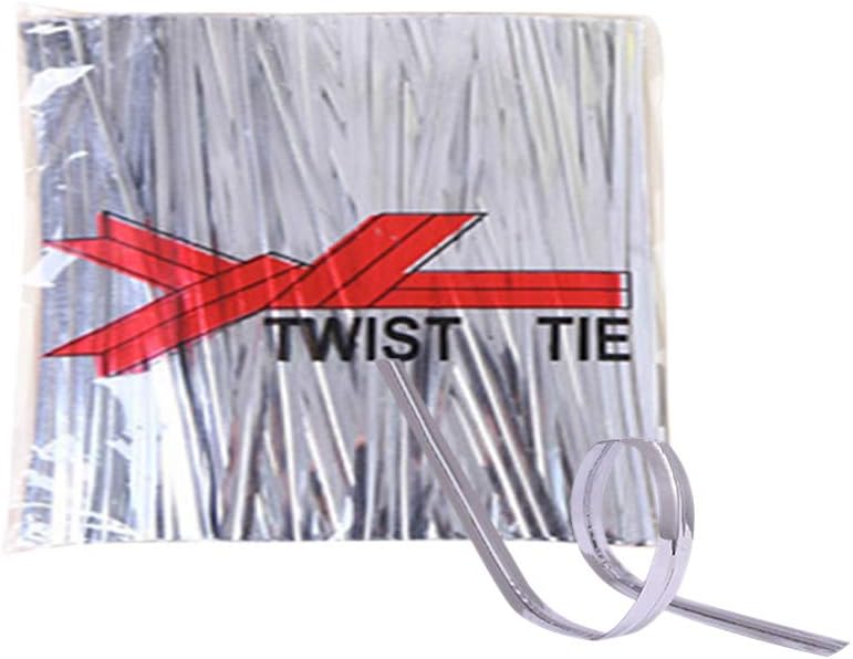 YOFASEN Silver Twist Ties - 800PCS Metallic Bread Candy Cookie Gift Bag Sealing Ties Packaging Ligation Dessert Floral Wire, 6cmx4mm