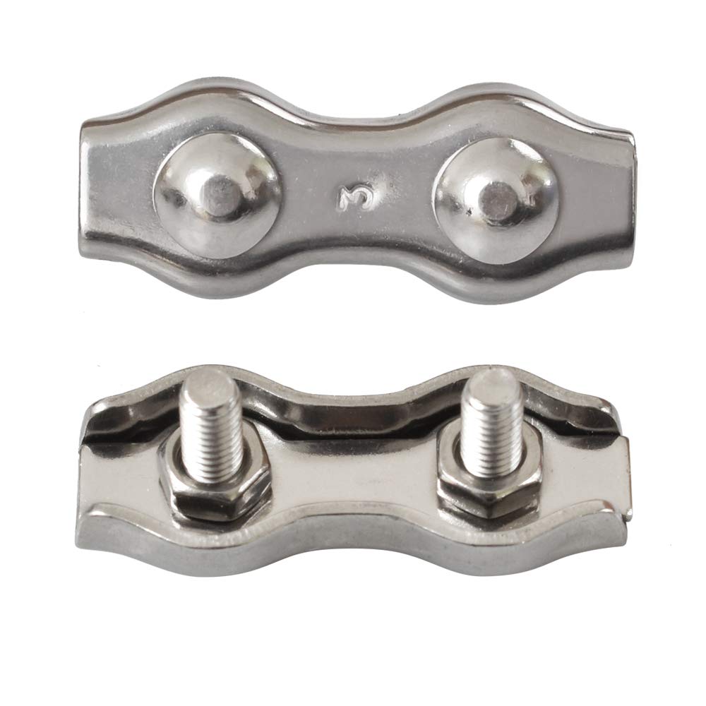 Cozihom 1/8 Inch M3 Stainless Steel Duplex 2-Post Cable Clamp, Wire Rope Clip Cable Clamp, Pack of 14 - Image 5