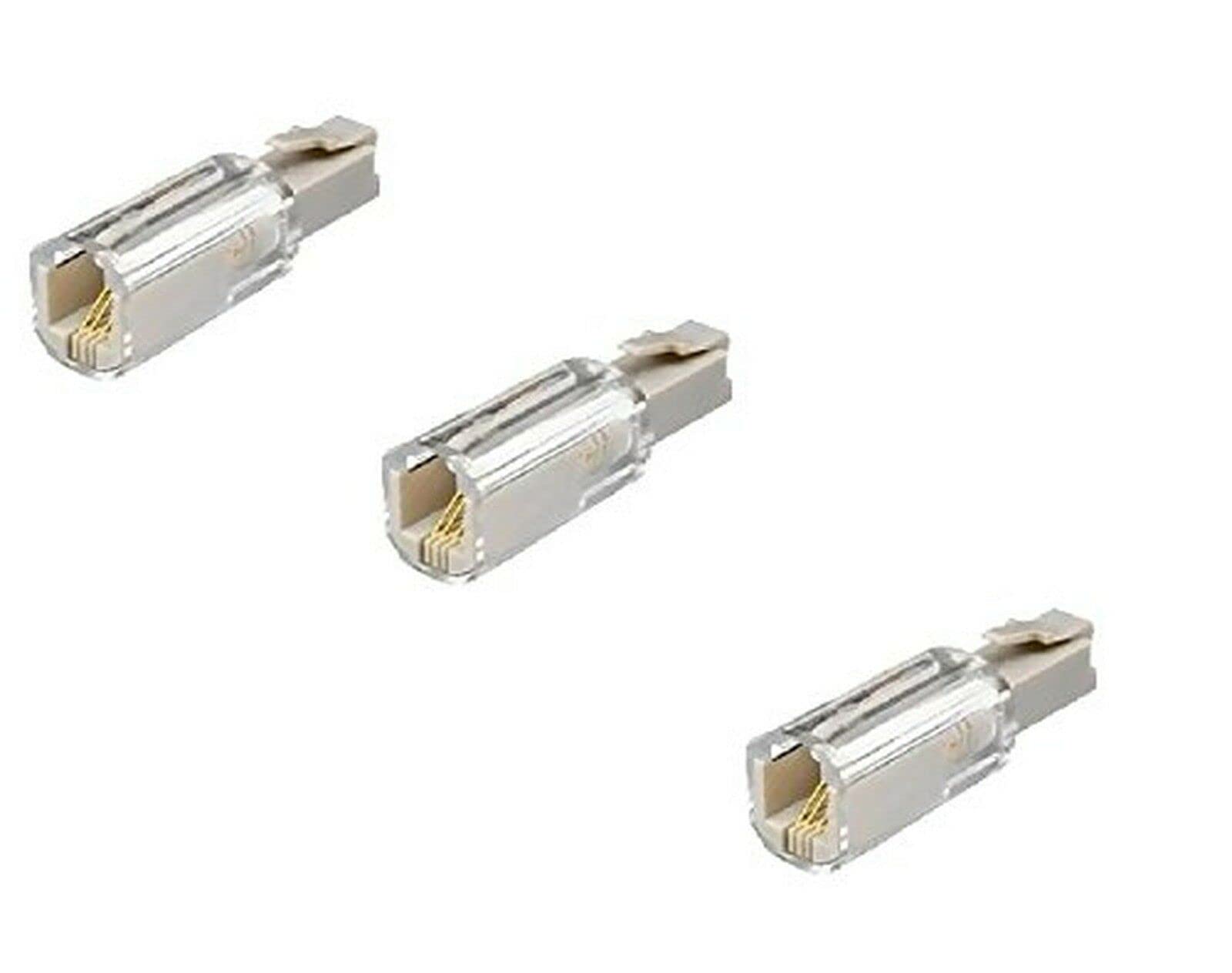 3 x Clear Telephone Cord Detangler, Anti-Tangle Telephone Handset Cable 360 Degree Rotating Landline Swivel Cord Untangler